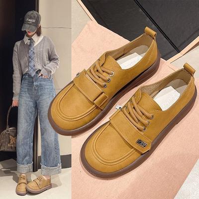 Autumn Retro Mary Jane Shoes Fashionable and Comfortable Lace-up Versatile Round Head Shoes Female