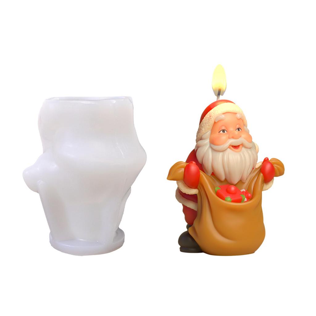 Santa Claus Candle Molds Handmade Castings Molds Christmas Silicone Moulds Epoxy Resin Molds Plasters Molds