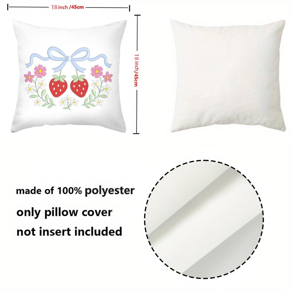 1 Pieces Embroidered Strawberry Floral Pattern Throw Pillow Polyester pillowcase, sofa decorative cushion cov Headboard Pillow
