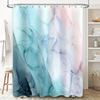 Marble Shower Curtain Blue Grey Teal Waterproof Bathroom Decor Modern Fabric Liner Vintage Pattern Home Textile Artistic Design
