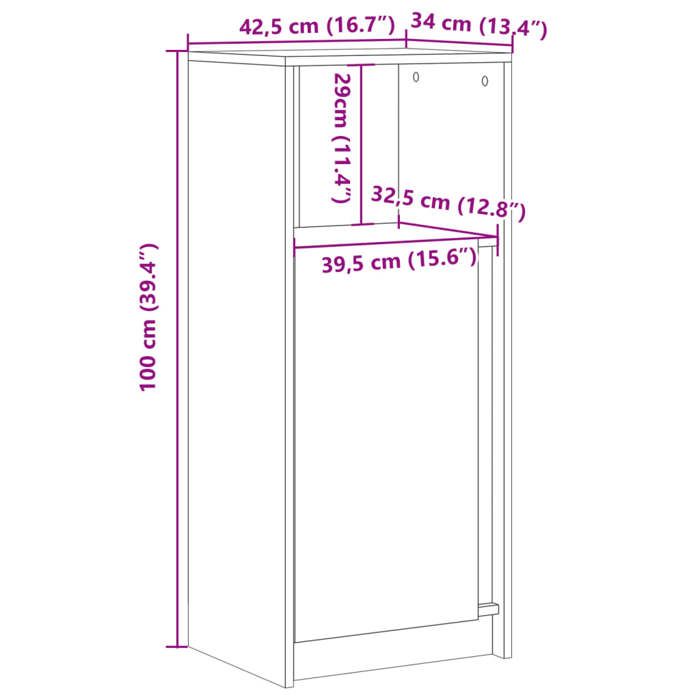 VidaXL Buffet with LED Brown Oak 42.5x34x100 Cm Engineered Wood, Storage Furniture, Kitchen Storage Furniture, 852158