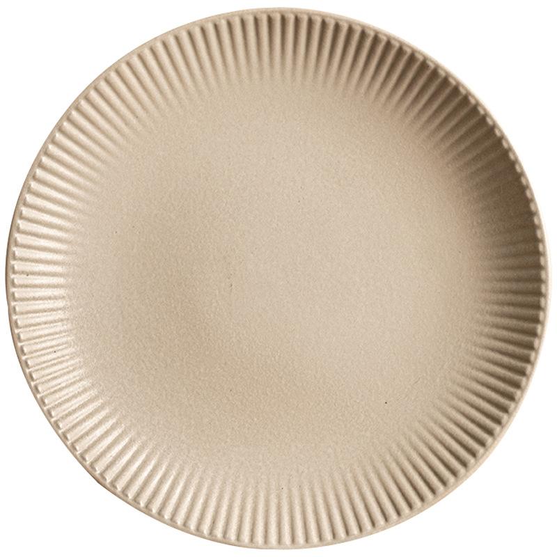 Owner'S Own Large-Inch Vertical Relief Western Food Plate Household Plate Vegetable Plate Pasta Plate Restaurant Plate Steak Plate
