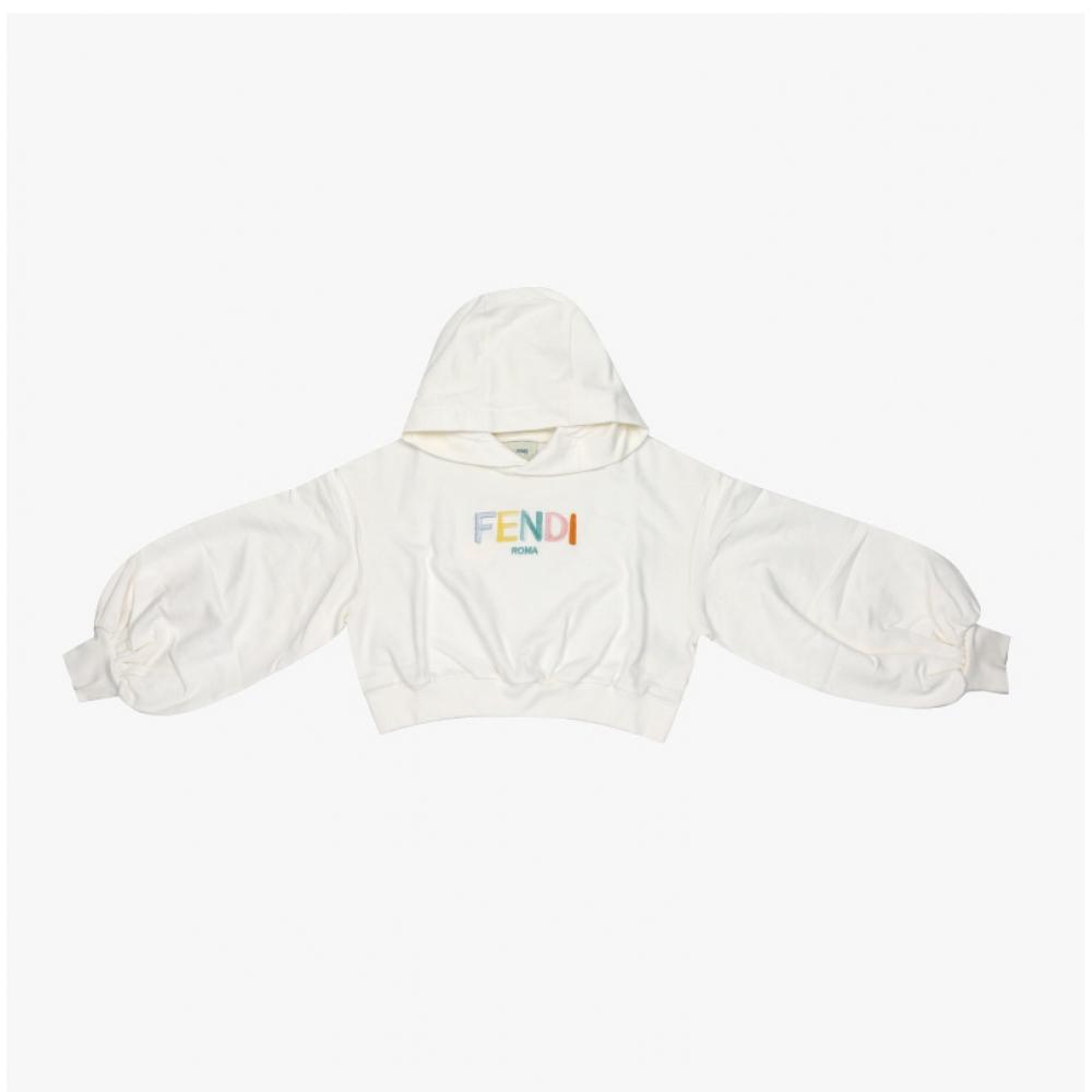 Fendi Logo Cropped Kids Hoodie Jfh153 5v0 F0tu9