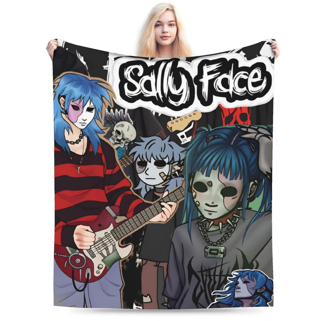 Sally Face Game Anime SF Flannel Blanket Winter Warm Soft Bedding Throws for Boy Girl Couch Bed Pattern Bedspread Sofa Bed Cover