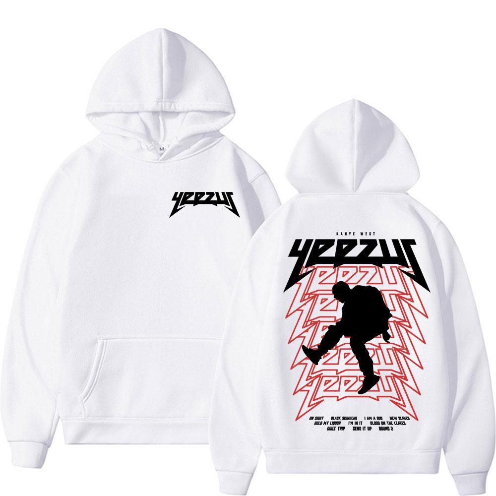 Rapper Kanye West Yeezus Tour Album Merch Hoodie Men Clothing Hip Hop Harajuku Sweatshirt Unisex Casual Fleece Hoohed Streetwear