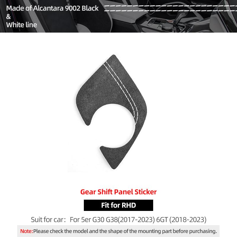 For BMW G30 G32 G38 Series 5 6 GT Made of Alcantara Gear Shifter Panel Trim Performance Sticker Car Interior Tuning Accessories