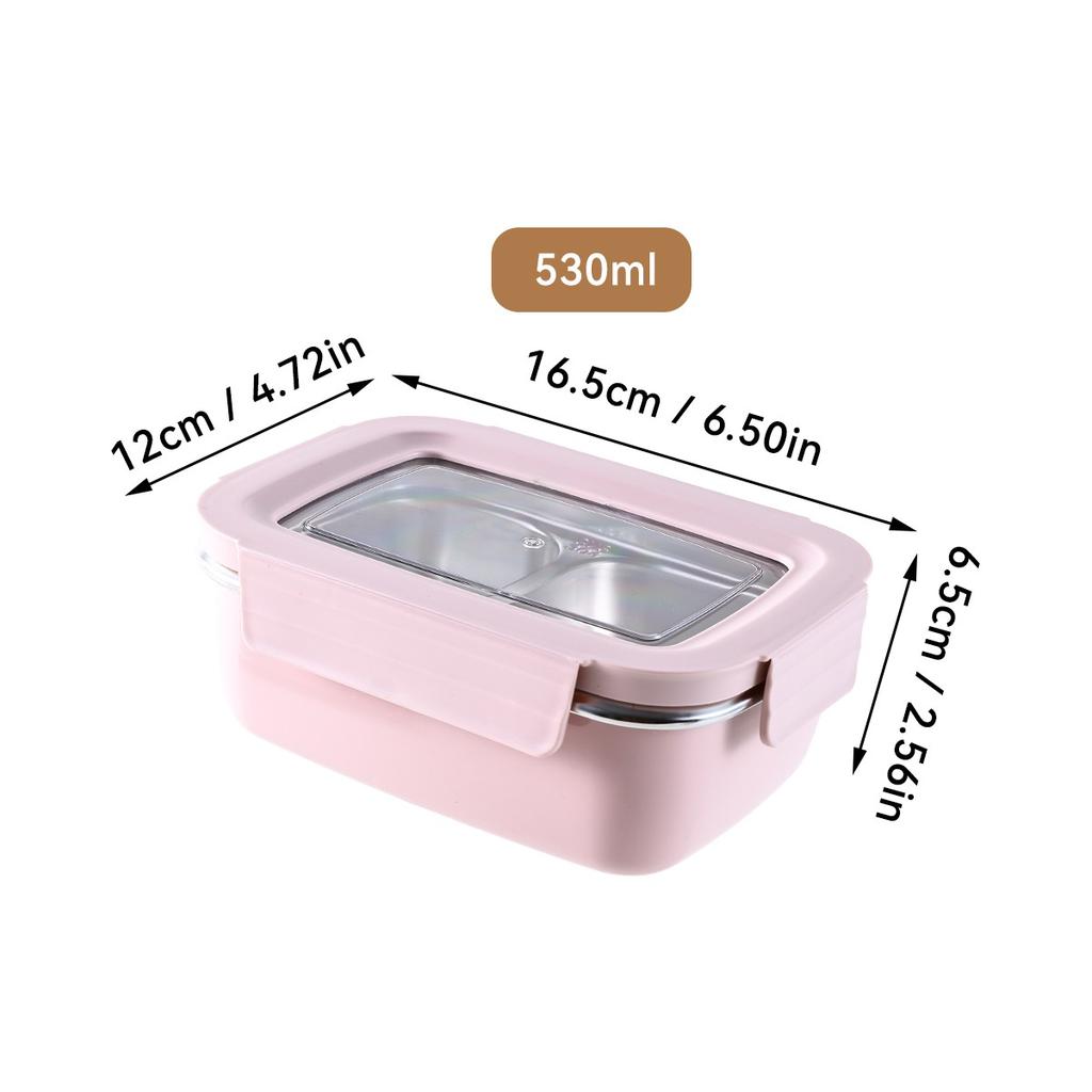 304 Stainless Steel Bento Lunch Box For Kids Students Portable Sealed Fruit Salad Food Container With Compartment Microwave Safe