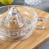 YGHQAP Glass Lemon Squeezer Manual Citrus Juicer with Handle and Pour Spout Clear Hand Press Juicer Manual Hand Squeezer for Fresh Fruit Juice Orange