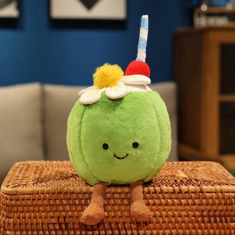 

New Summer Cute Lemonade Milk Tea Cup Doll Pendant Fun Coconut Juice Doll Plush Toy Rag Doll Coconut