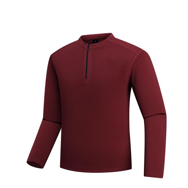 

2025 A/W Half-Zip Stand Collar Casual Hoodie – Solid Color, Long Sleeve, Plus Size 3XL (Recommended Weight: 155-175) червоний