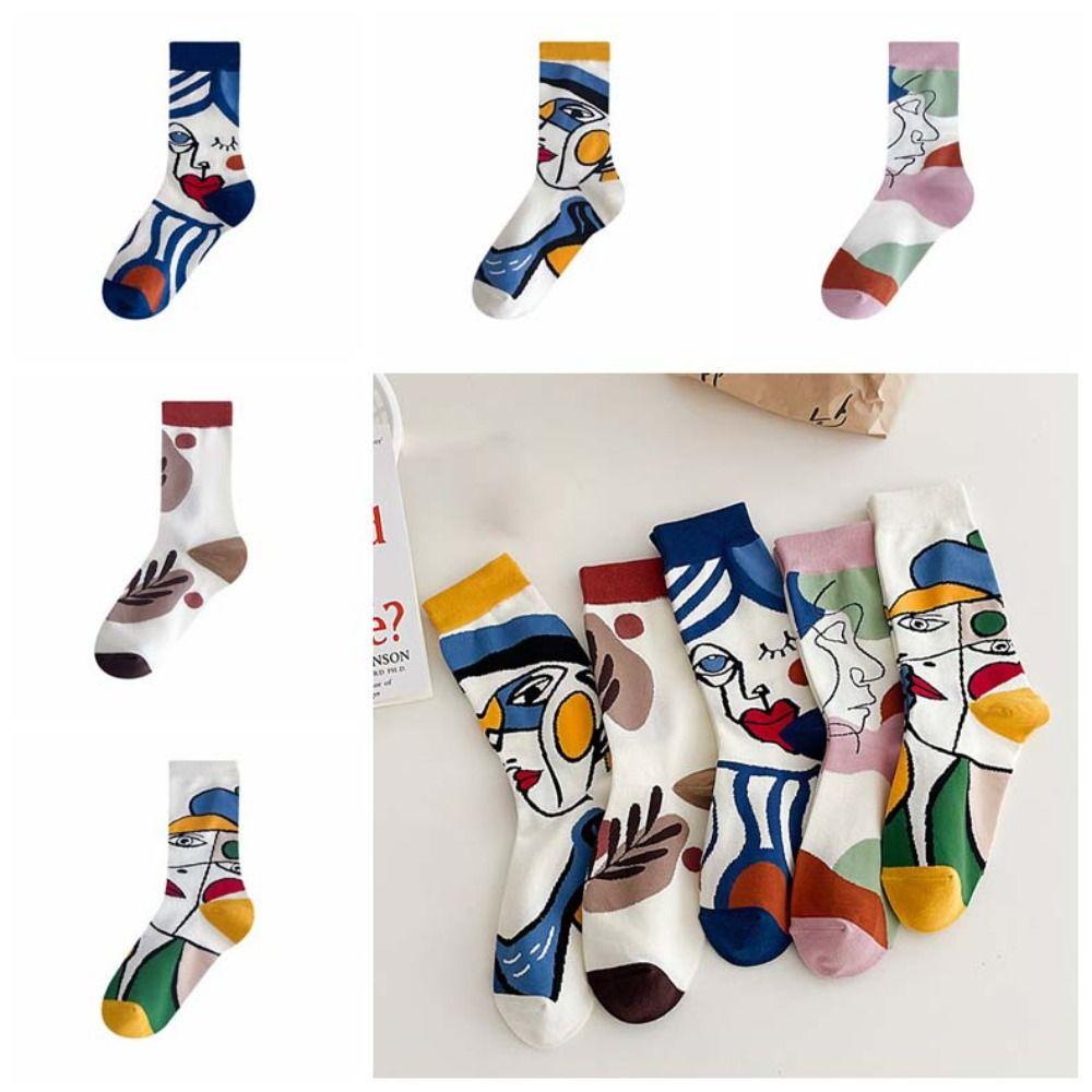 

Patchwork Personality Graffiti Socks Cotton Sock for Women Characters Graffiti Socks Autumn Winter