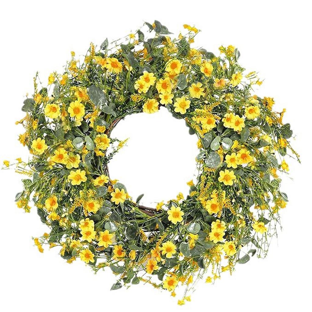 ABS Vibrant Front Door Wreath For Spring Wildflowers In Full Bloom Wedding Wreaths For Front Door