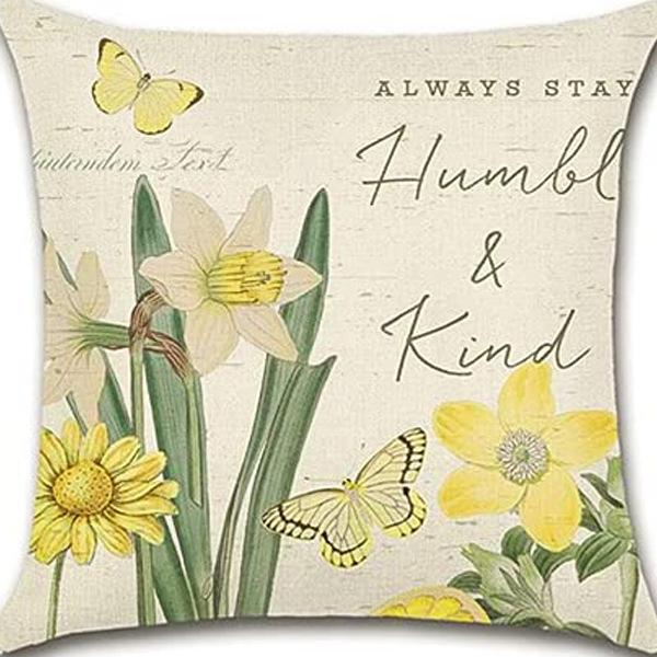 Retro Plant Floral Print Linen Pillow Case Home Living Room Sofa Car Cushion Pillow