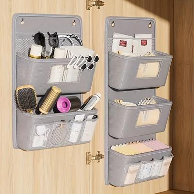 1 pièce Sac de rangement polyvalent - Sac suspendu en tissu à compartiments multiples avec fenêtre de visualisation et crochets pour bureau, placard, dortoir