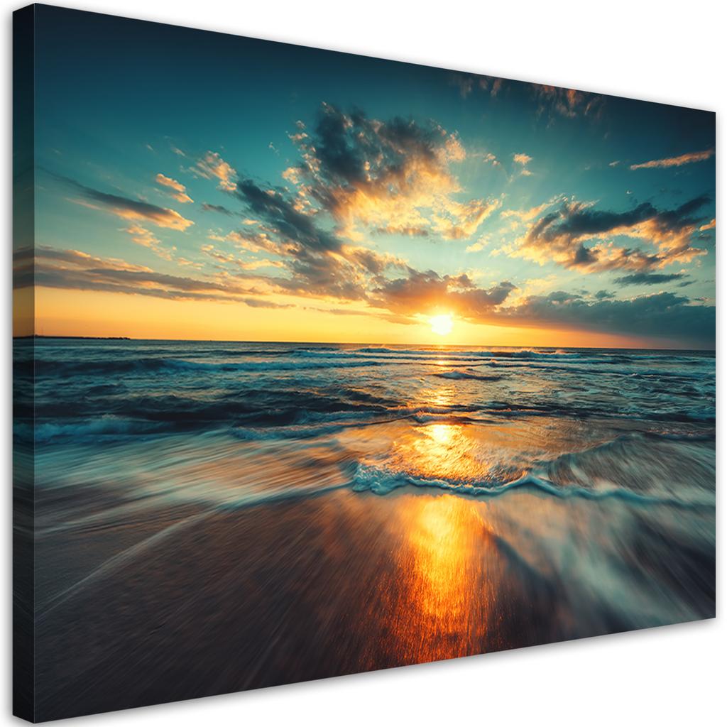 Canvas Print, Sea Sunset Beach