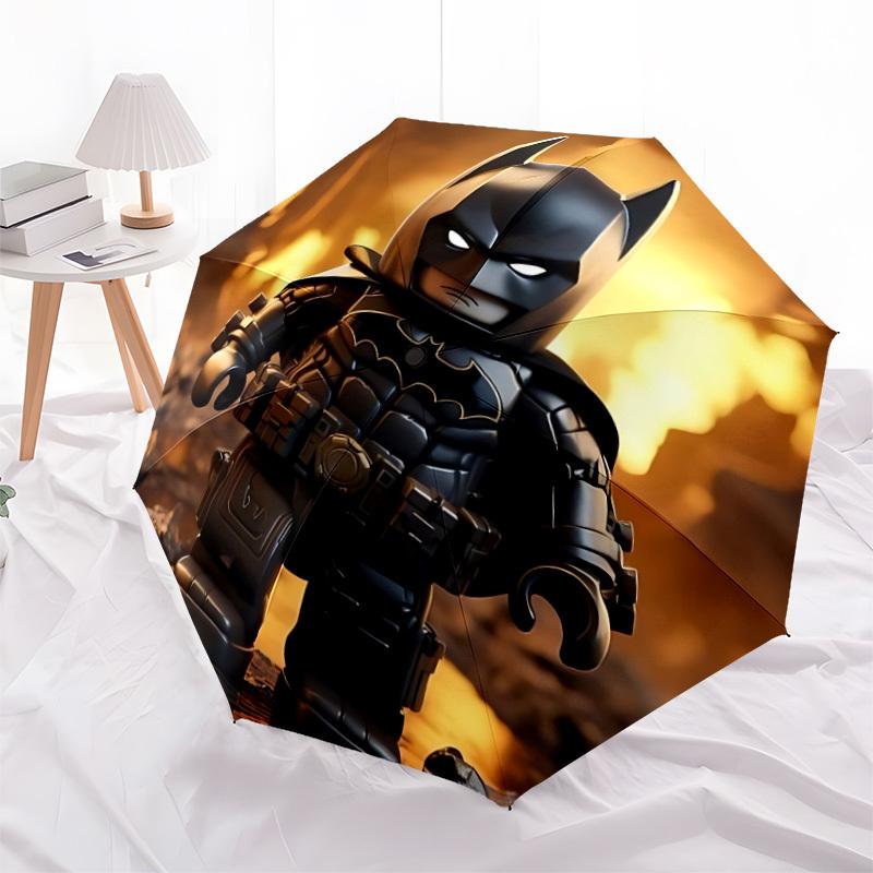 1pc Lego Batman Automatic Open/Close Folding Umbrella, Windproof 8-Rib Construction, Lightweight Travel Umbrella for Women/Men 42