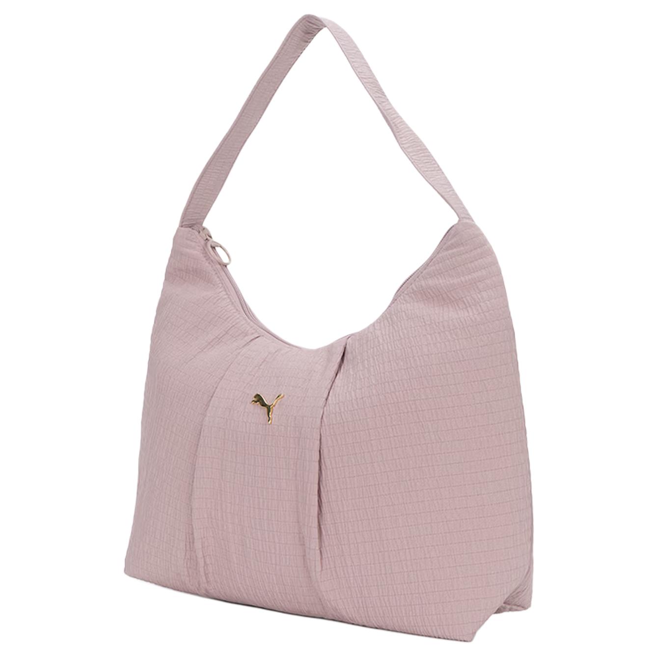 Puma Solid Color Minimalist Brand Logo Daily Travel Fabric Tote Shoulder Bag Women bags Pink 092180-02 Pink