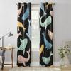 Colorful Whales Window Curtains For Living Room Luxury Bedroom Decor Drapes Kitchen Window Treatments Curtains