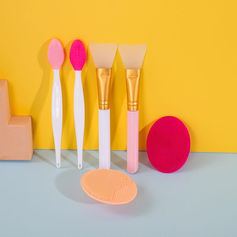 Lip Exfoliating Facial Cleansing Brush Face Scrub Nose Clean Brush Blackhead Remover Double-Sided Beauty Skin Care Tool