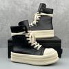 NEW 2025  Men Motorcycle Boots Platform Leather Luxury Trainers High Top Sneakers Lace Up Zip Autumn Black Designer Shoes