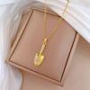 Vietnamese Gold Light Luxury Shovel Pendant Necklace - Creative Design Gift for Her