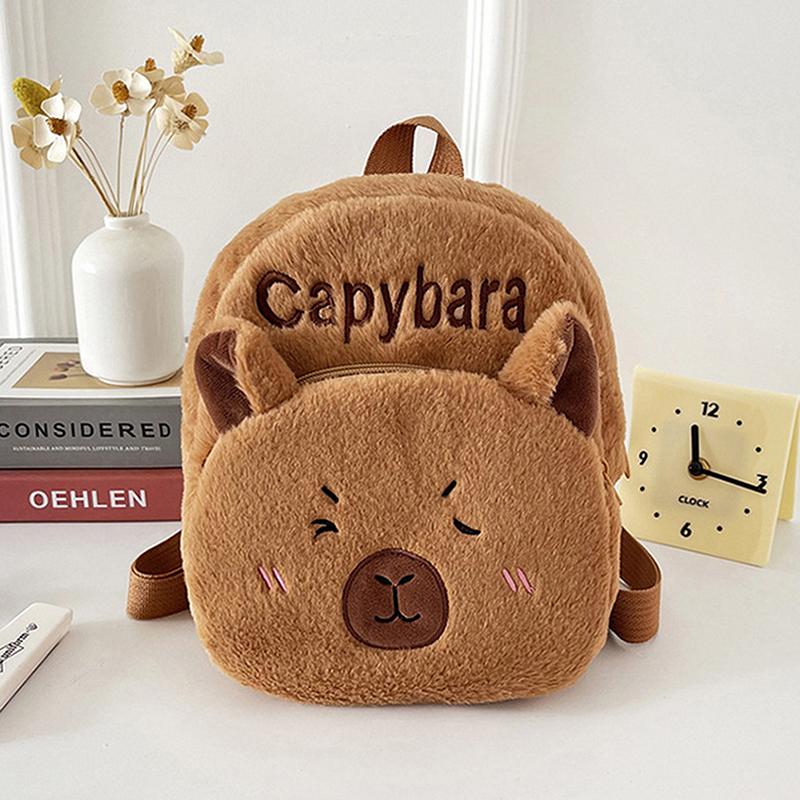 Capybara Doll Plush Backpacks Portable Cartoon Animals Cute Capybara Backpack Plush Women Bag Gift For Girls Kids