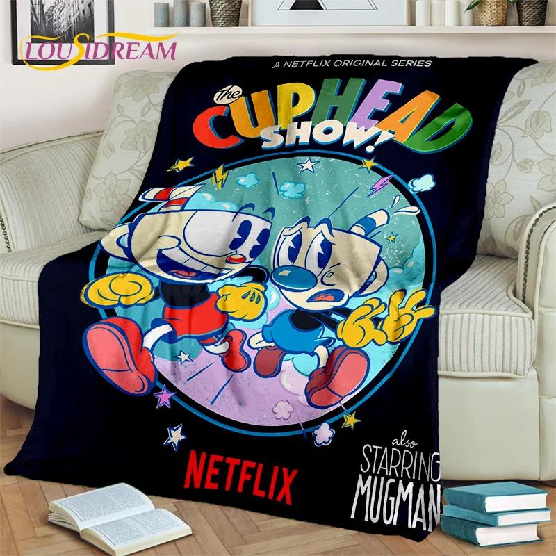 Cuphead Mugman 3D Game Gamer HD Blanket,Soft Throw Blanket for Home Bedroom Bed Sofa Picnic Travel Office Cover Blanket Kid Rest