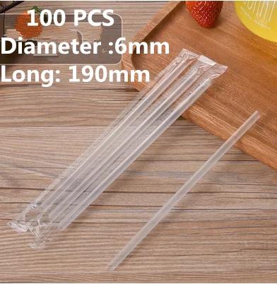 

100pc/lot 1.2 cm big Disposable bubble tea straw milk tea milk juice plastic transparent 19/23cm Tea Fruit Drink Straws