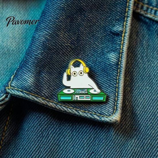 Animal Brooch Accessory Musical Instrument Cat Pin, Guitar Violin Piano DJ Kitten Badge Metal Pin for Backpacks Hats Scarves Jackets Clothing