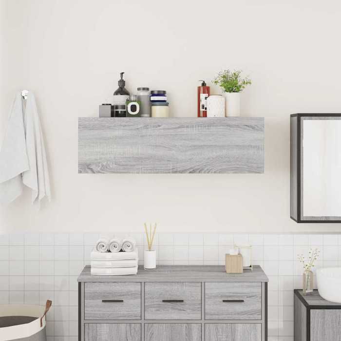 VidaXL Wall-mounted Bathroom Cabinet Sonoma Grey 100x25x30 Cm Engineered Wood 860099
