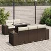 Vidaxl 6-Cz. Tuin Lounge Set, Met Kussens, Bruin