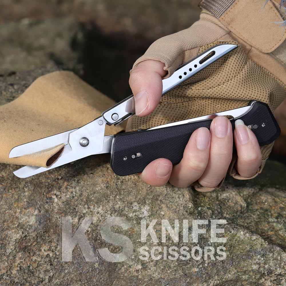 Roxon S501U Convenient to carry with belt foldable pocket scissors with replaceable knife perfect for Durable and lightweight so you can carry it