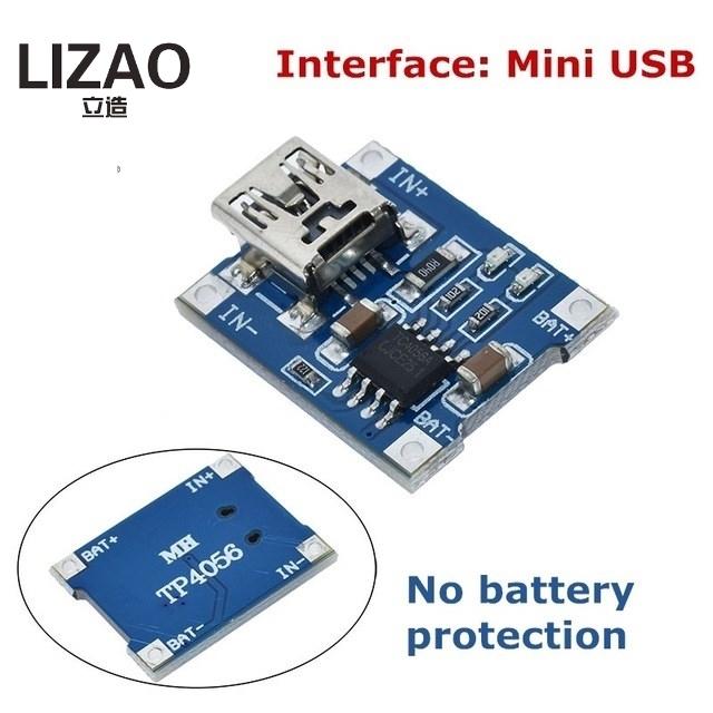 LIZAO 18611 Charger Board 1V Type-C Micro USB 1A Lithium Battery Charging Module With Protection for DIY Projects