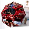 1 Stück stabiler Automatikschirm mit 8 Speichen, Manchester United Manchester City Schirm, Digitaldruck, Faltbarer Schirm für unterwegs im Freien