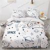 Cartoon Astronaut Outer Space Bedding Set Teens Boys Home Piece Duvet Cover Set Pillowcase Single Twin King Quilt Cover Set