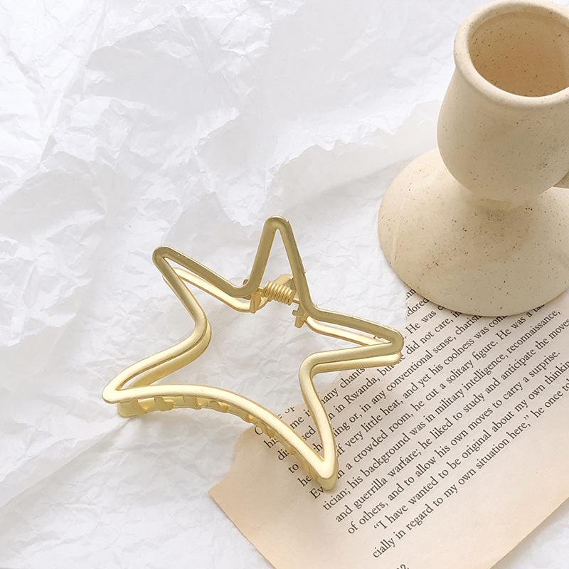 Women Fashion Gold Hollow Geometric Hair Claw Retro Hair Clips Barrette Hair Crab Hair Clips Headband Hairpin Hair Accessories