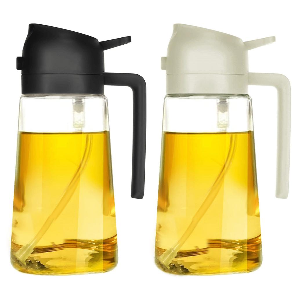 2in1 Oil Sprayer Glass Bottle for Cooking  Anti-leakage Olive Oil Storage Bottle for BBQ Air Fryer Steak Salad Kitchen Supplies