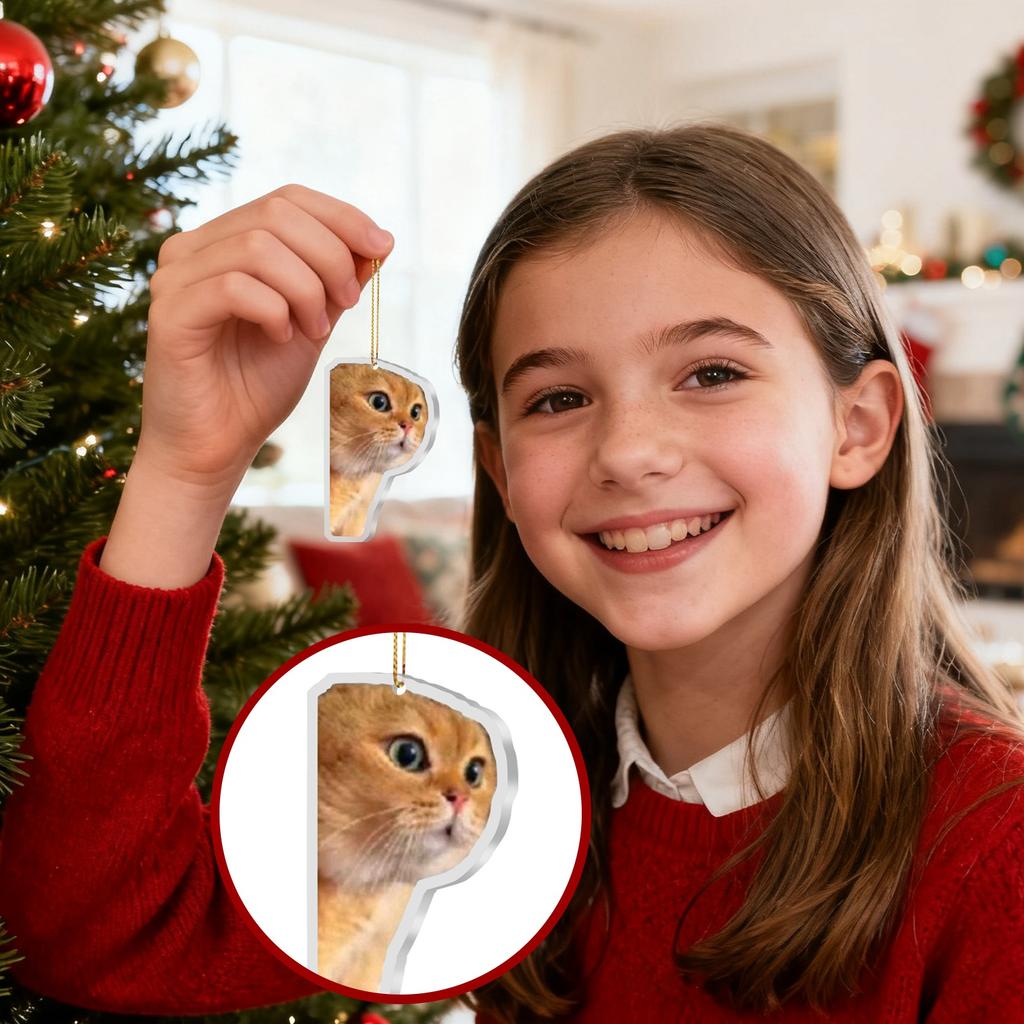 Backpack Christmas Tree Acrylic Hanging Piece 2D Flat Hanging Piece, Christmas Yen Decoration For Your Christmas Tree.