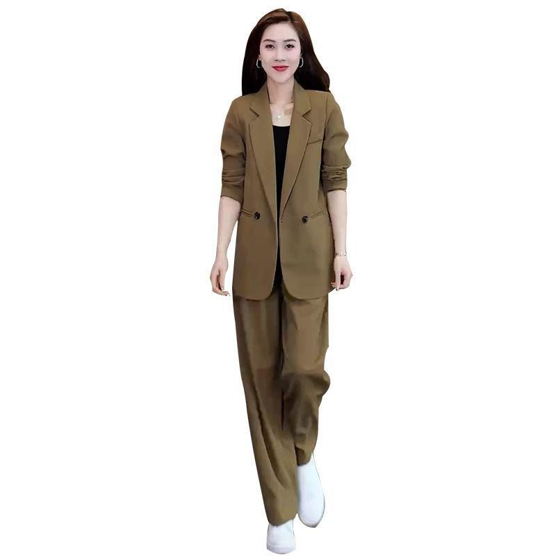 2025 Women's Spring Luxury Wide-Leg Pants & Blazer Set – Professional & Elegant Two-Piece Suit