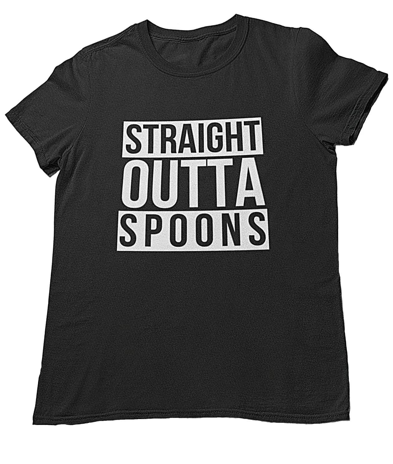 STRAIGHT OUTTA SPOONS - FUNNY SLOGAN Mens T-Shirt 2XL
