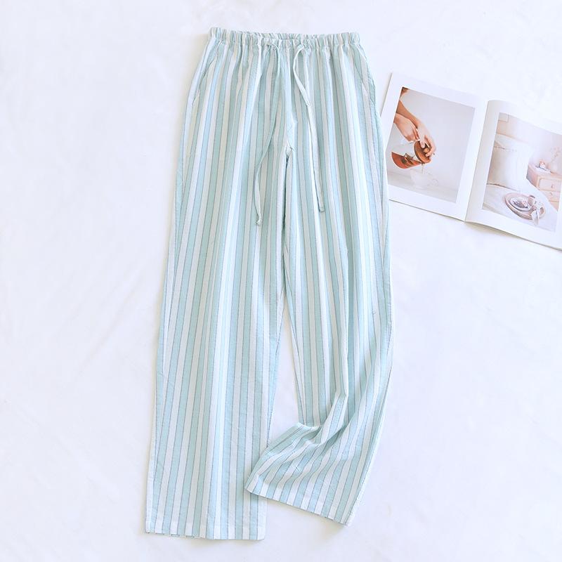 2026 Spring/Summer New Women's Sleeper Pants 100% Cotton Double layer Gauze Thin Pants Casual Loose Large Home Pants