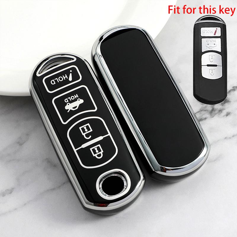 2 3 4 knapper Ny TPU bilnøkkelveske for Mazda 2 3 6 Atenza Axela Demio CX-5 CX5 CX-3 CX7 CX-9 CX30 2016 2017 2018 2019 Nøkkeldeksel