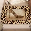 Moderne Leopardenmuster Fußmatte Klassisches Stilvolles Leoparden High Heel Design Matte Weich Rutschfest Flur Schlafzimmer Küche Eingang Teppich