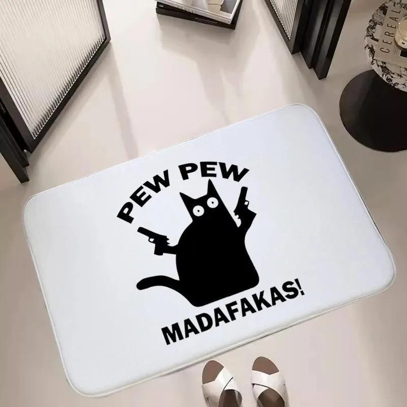 Madafakas Cat Print Doormat Indoor Welcome Mat Kitchen Balcony Living Room Entrance Carpet Home Decoration Non-slip Floor Mat