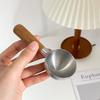 KUAIDHFK Coffee Measuring Spoon Coffee Scoop, Approx. 125CM, Steel, Non-Slip Wooden Handle, Canister Scoop, Durable, Corrosion Resistant, Easy To