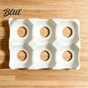 Egg Protector Tray Modern Kitchen Independent Grooves Tray 6 3D Printed Wavy Edge Holder Design