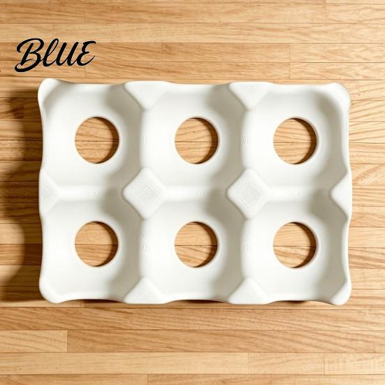 Egg Protector Tray Modern Kitchen Independent Grooves Tray 6 3D Printed Wavy Edge Holder Design