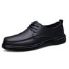 Men's Genuine Leather Lace-Up Casual Loafers - Comfortable Cowhide Business Shoes