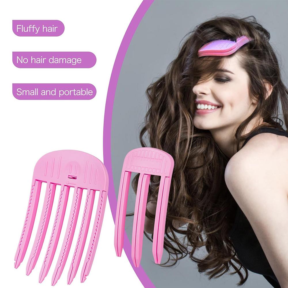 2pcs Wind Shaping Styling Comb for Fluffy Bangs No-Trace Hair Root Lifting Clips