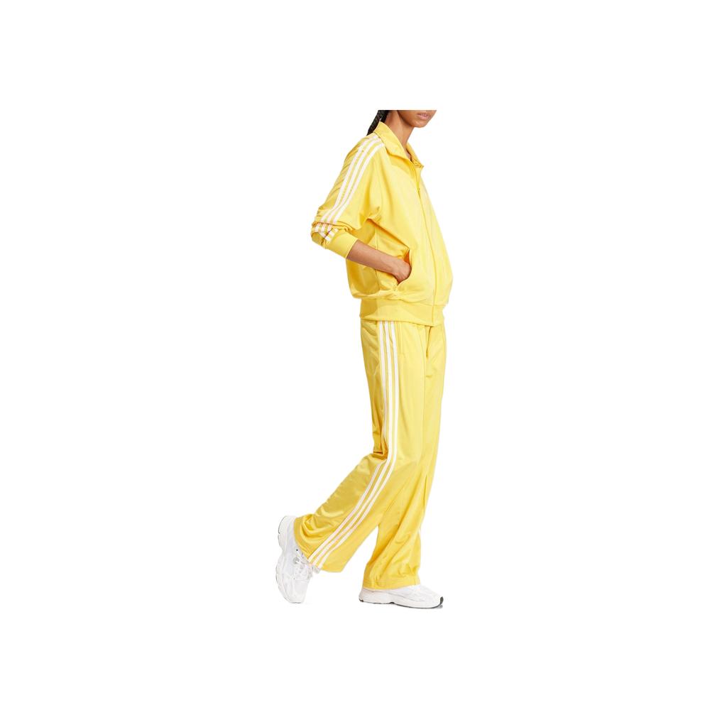 Adidas Firebird Lace-Up Solid Color Casual Straight-Leg Sports Pants Women Pants Bright-Yellow IP0641